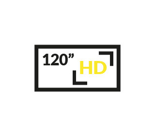 Bildgröße bis zu 120” in HD-Auflösung